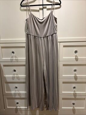 Wilfred Light Beige Cropped Wide-Leg Jumpsuit